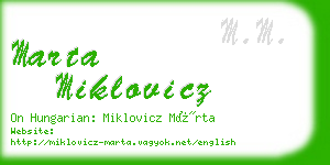 marta miklovicz business card